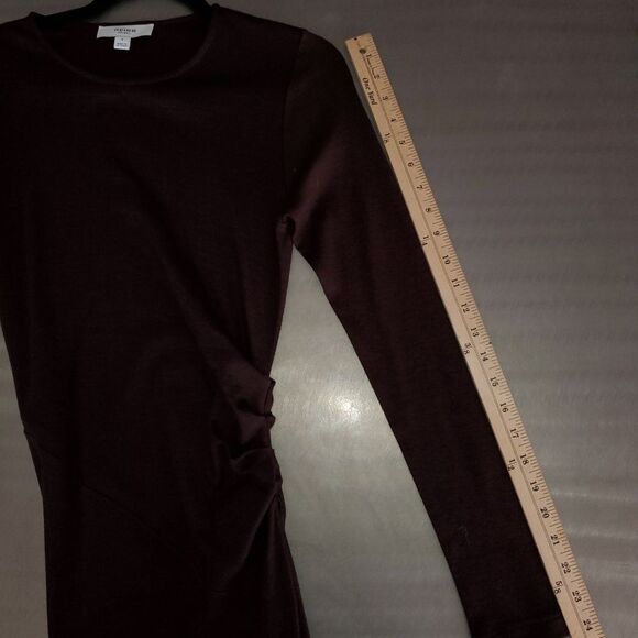 REISS Sloane Wool Long Sleeve Knit Maxi Dress Brown Small - Picture 8 of 14